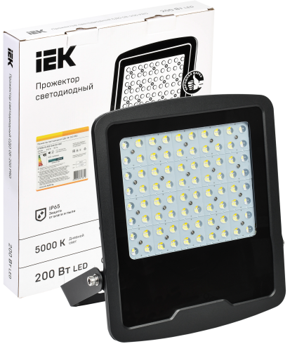 Прожектор светодиодный СДО 08-200 PRO 60град 5000К IP65 черный | код LPDO8-01-200-060-50-K02 | IEK фото 2