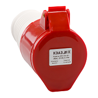 Розетка кабельная 225-32А-6h-380AC-3P+PE+N-IP44 | код. 222753 | КЭАЗ