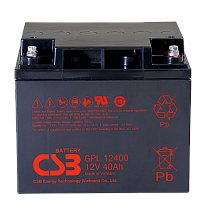 CSB GPL12400 Аккумуляторная батарея для ИБП, напряжение: 12В, ёмкость: 40Ач, клеммы: под болт М6, Размеры ДШВ: 197х165х170мм, вес: 12,92кг. Срок службы: 10 лет. | код CSB GPL12400 | CSB