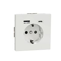 MERTEN D-Life РОЗЕТКА силовая 16 A с зарядкой USB A+C 3 A, БЕЛЫЙ ЛОТОС | код MTN2367-6035 | Systeme Electric