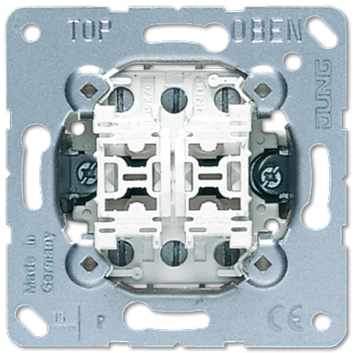 Переключатель 2-клавишный (проходной). Механизм. 10A 250V | код 509U | JUNG