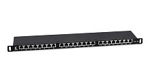 Cabeus PLHD-24-Cat.5e-SH-Dual-0,5U Патч-панель высокой плотности 19 (0,5U), 24 порта RJ-45, категория 5e, полностью экранированная, Dual IDC | код 9650c | Cabeus