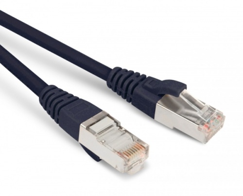 Патч-корд F/UTP экран. Cat.6 LSZH 0.5 м черный, Hyperline PC-LPM-STP-RJ45-RJ45-C6-0.5M-LSZH-BK | код 230337 | Hyperline