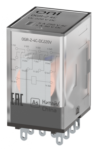 Реле общего назначения OGR-2 4C 220В DC ONI | код OGR-2-4C-DC220V | ONI