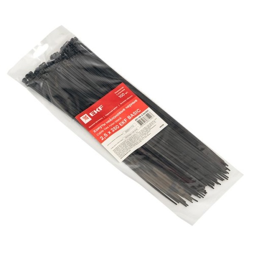 Хомут нейлоновый черный (2,5х250) (100шт,) Basic | код plc-cb-2.5x250 | EKF фото 4