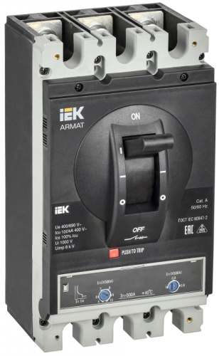 ARMAT Авт. выкл. лит. корпус 3P I 100кА 500А ТМ рег. IEK | код AR-MCCB-3I-100-0500A-ATUC | IEK