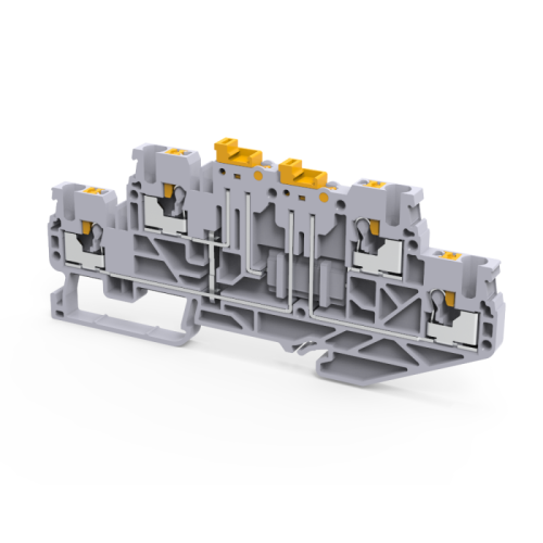 Клемма 2х-ярусная push-in OptiClip CPDLK-2,5-2L-MT-N-I-S-серый | код 331874 | КЭАЗ