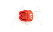 Маркер кольцевой RMS-04 59842-2, D кабеля 8-16mm, 16-70mm2, символ 2, PVC, красный (упак. 100шт.) | код 4389616 | Cembre