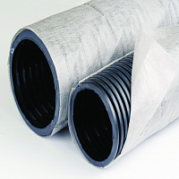 Труба гибкая двустенная дренажная D=110мм с геофильтром класс SN6 перфорация 360 градусов | код 141911A | DKC