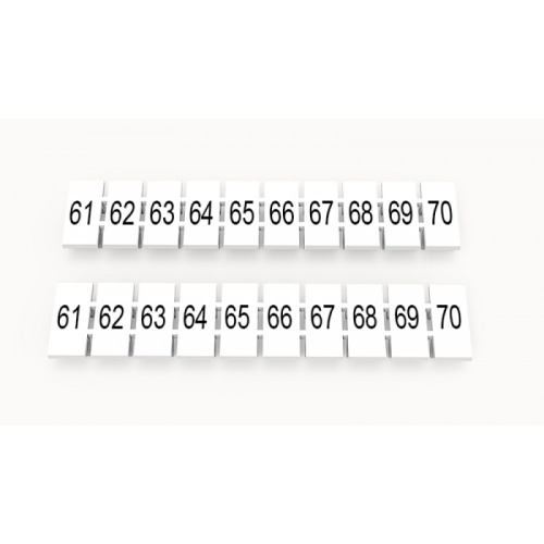 ZB5-10P-19-33Z(H) , Маркировка для клемм DC, 5мм, 61-70 (10 шильдиков), шт | код 92118900235 | DEGSON