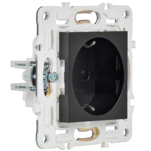 SKANDY Розетка с заземлением с защитными шторками 16А безвинтовой контат SK-R06Bl черный IEKновинка | код SK-R14-16-1-K02 | IEK фото 6