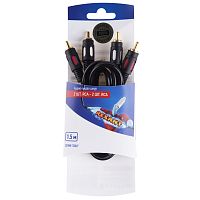 Шнур 2RCA - 2RCA REXANT, 1.5 м, GOLD | код 06-3043 | REXANT