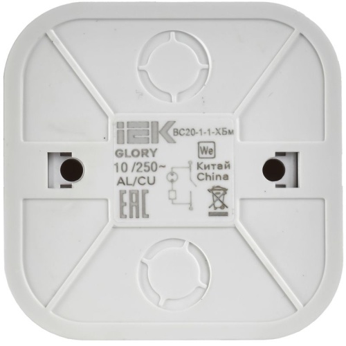 GLORY Выключатель 1-клавишный для открытой установки с индикацией 10А ВС20-1-1-ХБм белый матовый IEK | код EVH11-K01M-10 | IEK фото 4