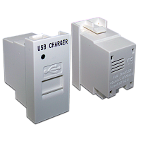 Модуль USB-зарядки, 1 порт, с выключателем, 1A/5V, 22.5x45, белый | код LAN-EZ45x22-1xUSB-WH | LANMASTER