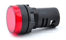 Светосигнальная арматура SEL 230VDC, 22mm, IP65, красная | код SEL-22D-230V-R-SD | SEL
