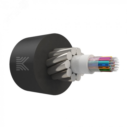 Кабель оптический в грунт с ЦТ. бронированный стальной проволокой. G.652.D. 8 волокон. 8 кН | код КОС-ОКБ-8хG.652.D-Т 8кН | KOSCAB