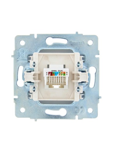 Розетка компьютерная 1-м СП ASTI IP20 RJ45 механизм Cat 5e жемчуж./бел. перламутр. LEZARD 7081-3088-139