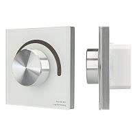 Панель SMART-P98-DIM-G-IN White (230V, 1.5A, 0/1-10V, Rotary, 2.4G) (ARL, Стекло) | код 28432 | Arlight