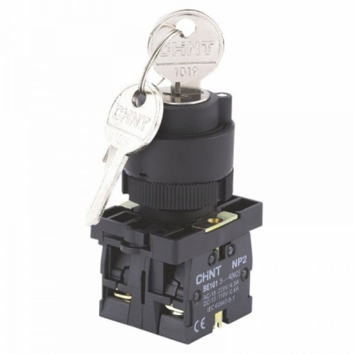 Переключатель NP2-EG54, 3 положения возвратом, 2НЗ, IP40 (R) | код 576028 | CHINT
