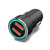 Автомобильное зарядное устройство c двумя портами (USB-A + USB-A) c LED-подсветкой, 12Вт | код 18-2242-5 | REXANT
