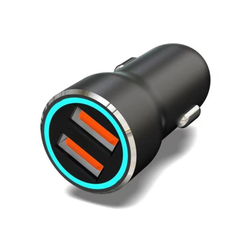 Автомобильное зарядное устройство c двумя портами (USB-A + USB-A) c LED-подсветкой, 12Вт | код 18-2242-5 | REXANT