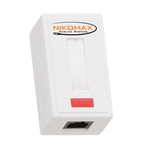 Розетка 1 порт кат.6 (класс E) 250МГц RJ45/8P8C 110/KRONE T568A/B на печатной плате неэкран. бел. | код. NMC-WO1UE2-WT | NIKOMAX