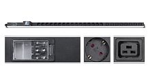 Cabeus PDU-32-16S-8C19-B-T Блок розеток для 19 шкафов, вертикальный, 16 розеток Schuko, 8 розеток IEC 320 C19, 32А, автомат защиты, алюминиевый корпус, клеммная колодка | код 9545c | Cabeus