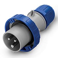Разъем пром. силовой CEE кабельный, штекер, 16A, 2P+E 6h, 200_250VAC 50/60Hz, IP66/IP67/IP69, серия OPTIMA | код 218.1633 | Scame