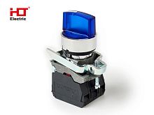 Переключатель XB4-BК2661 на 2 положения синий с подсветкой с фиксацией 1NO, 220V AC/DC, IP65 HLT | код 085-14-237 | HLT