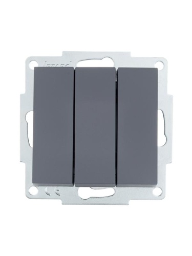 Выключатель 3-кл. СП Vesna механизм графит LEZARD 742-3488-109 Выключатель 3-кл. СП Vesna механизм графит LEZARD 742-3488-109