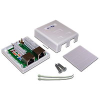 Настенная розетка, 2 порта RJ-45 категории 6, STP, белая | код TWT-SM2-4545/S6-WH | TWT