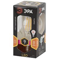 Лампа светодиодная декоративная LED 9 Вт 1170Лм 2700К груша, филамент теплый E27 230В F-LED A60-9W-827-E27 | код Б0043433 | ЭРА