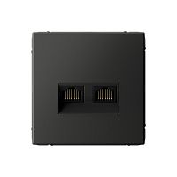ARTGALLERY РОЗЕТКА двойная компьютерная RJ45+RJ45, кат.6А, механизм, БАЗАЛЬТ | код GAL001488 | Systeme Electric