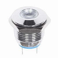 Индикатор металл 16 12В подсв/белая LED REXANT | код 36-4814 | REXANT
