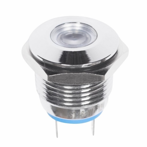 Индикатор металл 16 12В подсв/белая LED REXANT | код 36-4814 | REXANT
