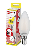 Лампа светодиодная LED-СВЕЧА-deco 5Вт 230В Е14 3000К 450Лм матовая IN HOME | код 4690612006826 | IN HOME
