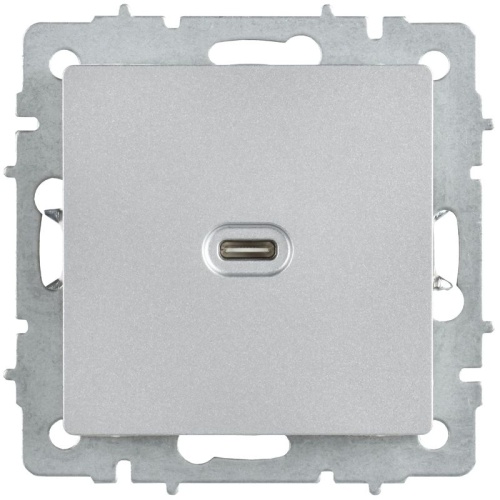 BRITE Розетка USB C 65Вт высокоскоростная зарядка РЮ12-1-БрА алюминий IEK | код BR-U13-065-K47 | IEK фото 2