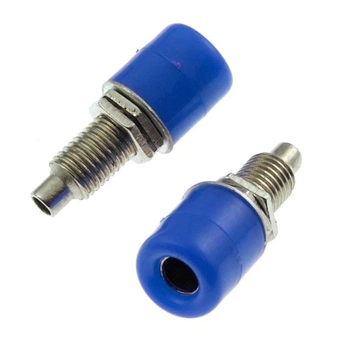 Гнездо RUICHI Z011 4 мм panel jack синий, на панель под пайку | код 106882 | Ruichi