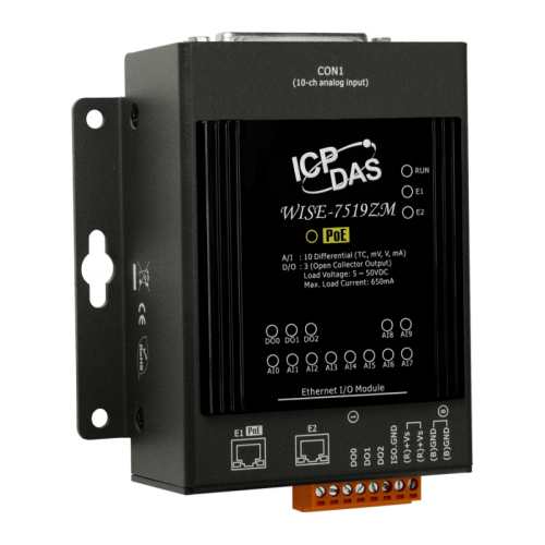 WISE-7519ZM/S WISE I/O Module with 10-channels universal AI, 3-channels DO and 2-port Ethernet Switch with DB-1820 | код 00-06115965 | ICP DAS