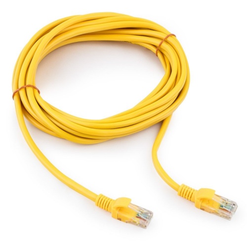 Патч-корд UTP Cablexpert PP12-5M/Y кат.5e, 5м, литой, многожильный (жёлтый) | код PP12-5M/Y | Cablexpert