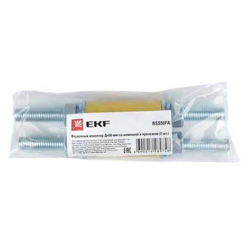 Втулочный изолятор Д=50 мм со шпилькой и крепежом (2 шт) PROxima | код BSS50FA | EKF фото 4