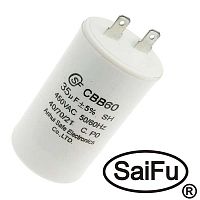 Пусковой конденсатор SAIFU CBB60, 35 мкФ, 450 В | код 102391 | Saifu