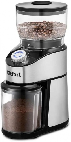 Кофемолка Kitfort КТ-744 сист.помол.:жернова вместим.:160гр черный | код 1385579 | KITFORT