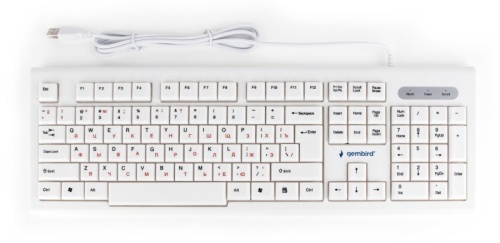 Клавиатура Gembird KB-8354U, USB, белая, 104 клавиши, кабель 1,45м | код KB-8354U | Gembird