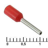 Наконечник втулочный изолированный RUICHI DN00508, 1x8 мм, 0.5 мм?, красный | код 90950 | Ruichi