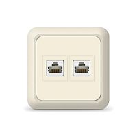 Розетка компьютерная 2-м Олимп сл. кость UNIVersal 1074
