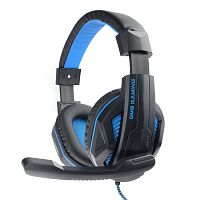 Гарнитура игровая Gembird MHS-G215, черный/синий, регулировка громкости, кабель 2м | код MHS-G215 | Gembird