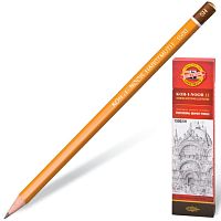 Карандаш чернографитный KOH-I-NOOR 1500, 1 шт., 5H, без резинки, корпус желтый, заточенный, 150005H01170 | код 180481 | KOH-I-NOOR