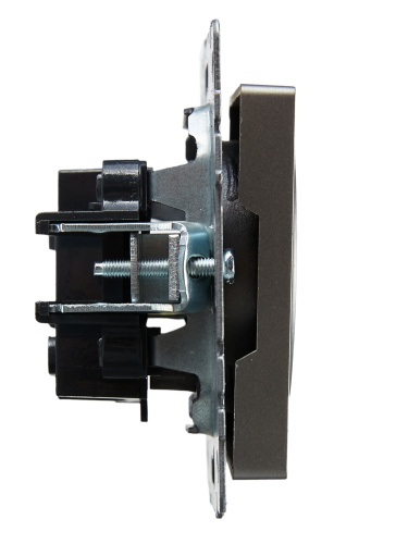 BRITE Розетка 1-местная без заземления без защитных шторок 10А РС10-1-0-БрС сталь | код BR-R10-10-K46 | IEK фото 6