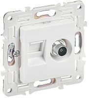 SKANDY Розетка двойная TV+RJ45 кат.5E SK-A14W арктический белый IEKновинка | код SK-AK20-1-K01 | IEK